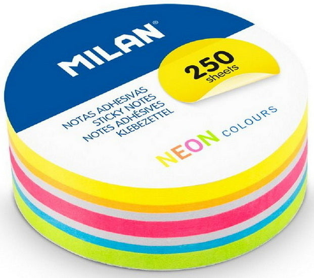 Notes adhésives ronde néon 250 feuilles