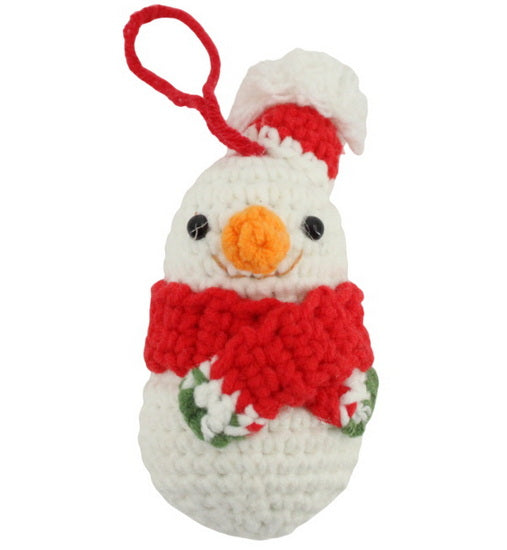 Ornement Bonhomme de neige tricot