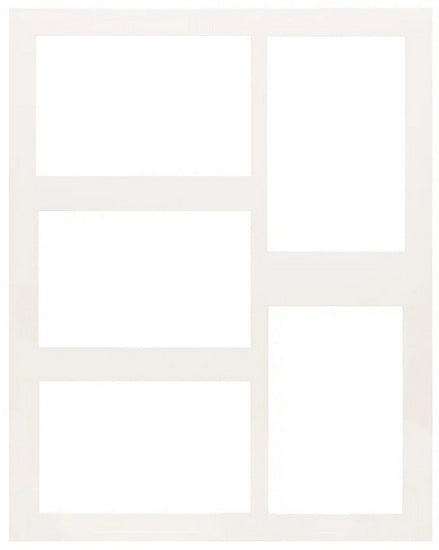 Mat White 11x14 5 Openings 4x6"