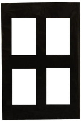 Mat Black 12x18 4 Openings 4x6"