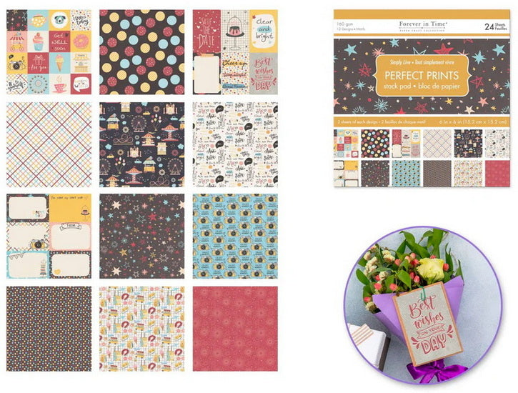 Bloc papier - 24f - tout simplement vivre - 6x6po