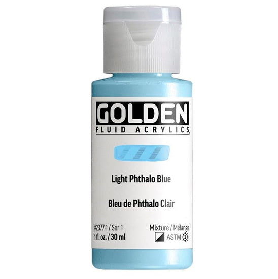 Acrylic fluid - 1 oz  light phthalo blue  s1
