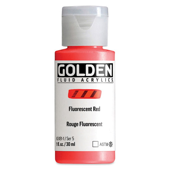 Acrylic fluid - 1 oz  fluorescent red  s5