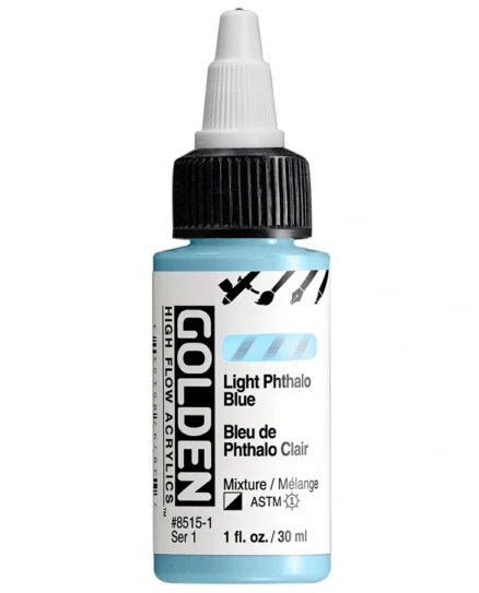 Acrylic high flow - 1 oz  phthalo blue light  s1