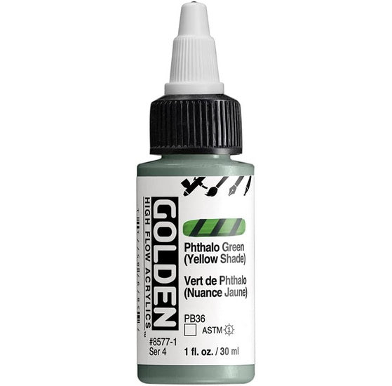 Acrylic high flow - 1 oz  phthalo green yellow shade  s4