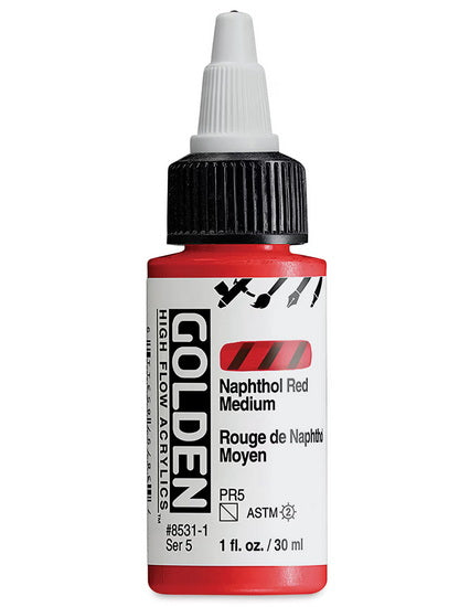 Acrylic high flow - 1 oz  naphthol red medium  s5