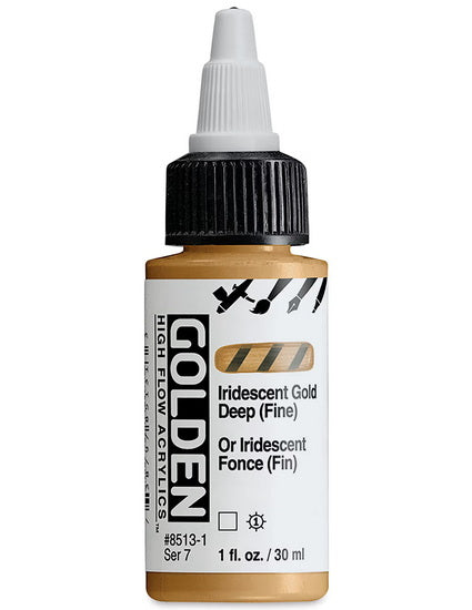 Acrylic high flow - 1 oz  iridescent gold deep fine  s7