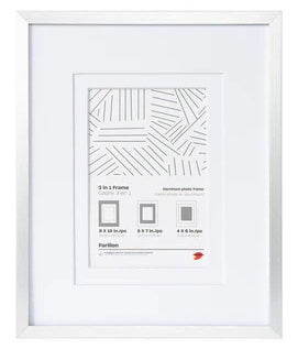 Aluminum Photo Frame Silver - 8x10" Mat 5x7/4x6"