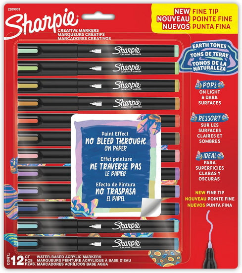Set of 12 Creative Sharpie Markers - Earth Tones