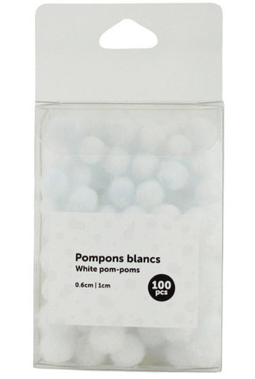 Pack of White Pom-Poms