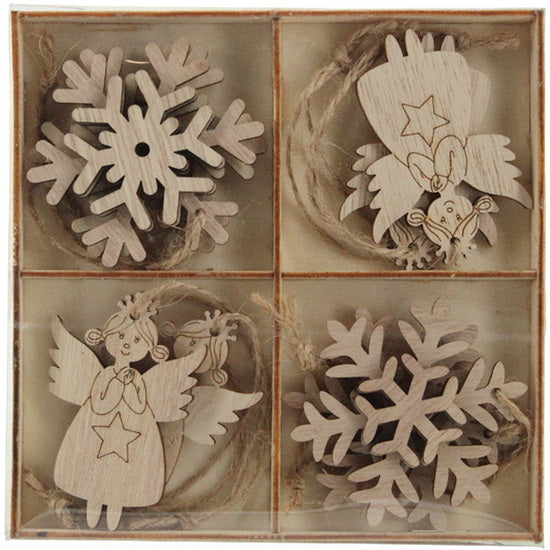 Pack of 8 Angel and Snowflake Ornaments