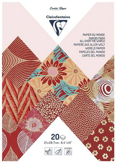Paper Pad All Over The World 8.4x12 in.(21x29.7cm) Red 20 sheets