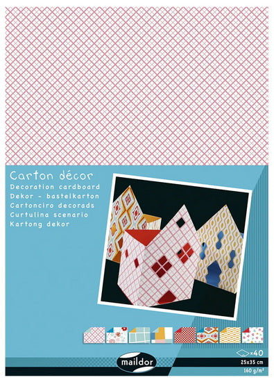 Bloc Papier Carton Décor 9.8 X 13.7 po (25 X 35 cm) 160g Géométrique 40 Feuilles