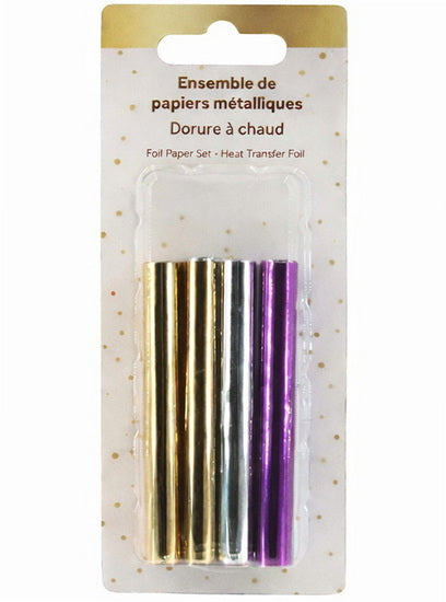 Ens. 8 papiers métalliques assortis pour dorure à chaud