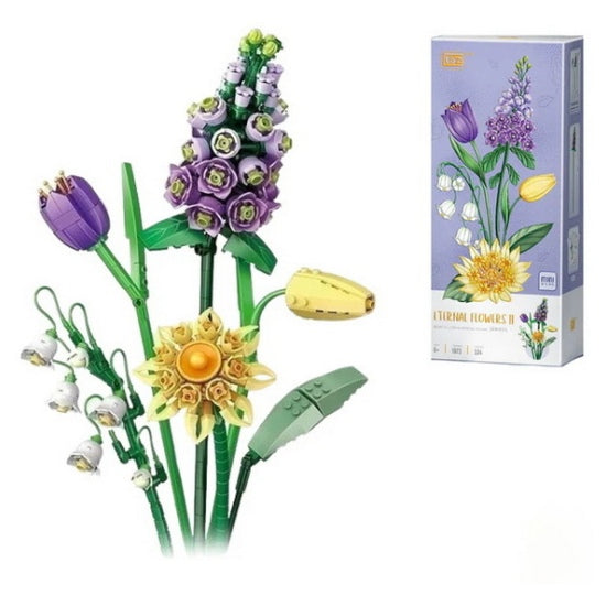 Violet and  tulip Eternal flower