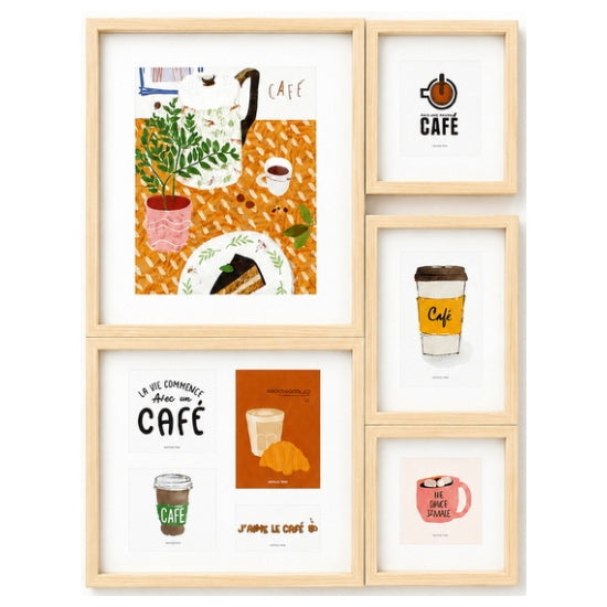 "Set of 5 wall frame set
Photo size:15X15cm*215X20cm*1
25X25cm-4
