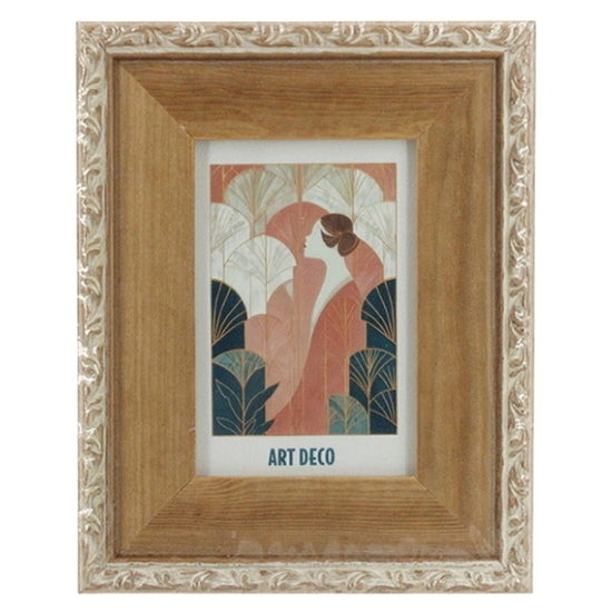 Cadre photo 4x6 bois bordure blanche