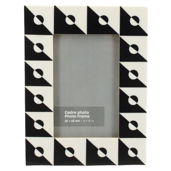 Black & white geo design resin photo frame