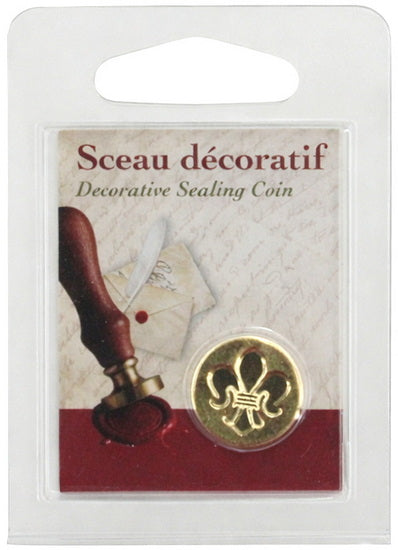 Decorative Sealing Coin –  FleurdeLis 
17 mm polished brass dec