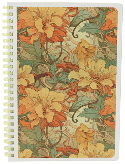 Art Nouveau Notebook yellow, lined pages