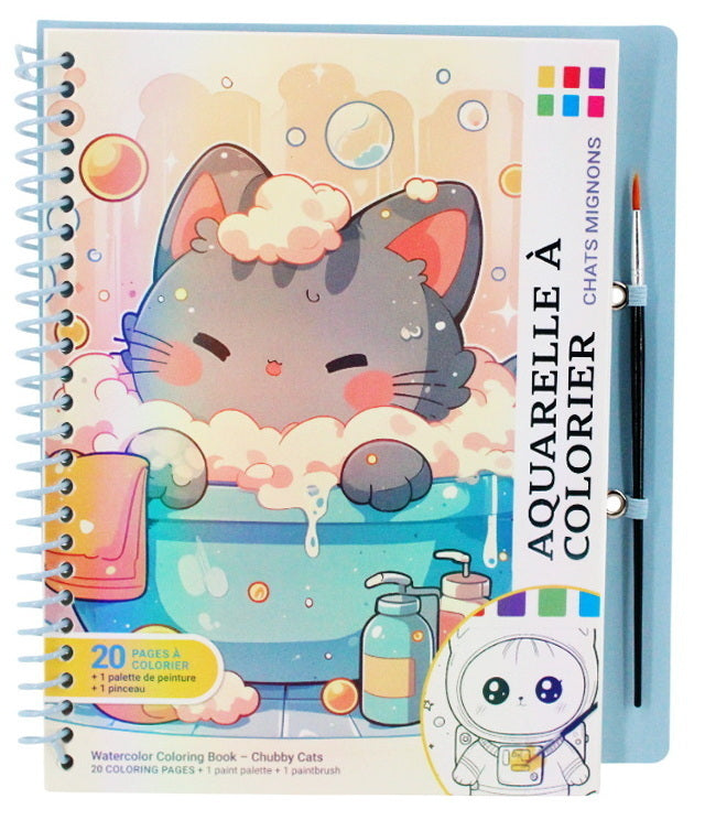 Livre à colorier à l'aquarelle Chats