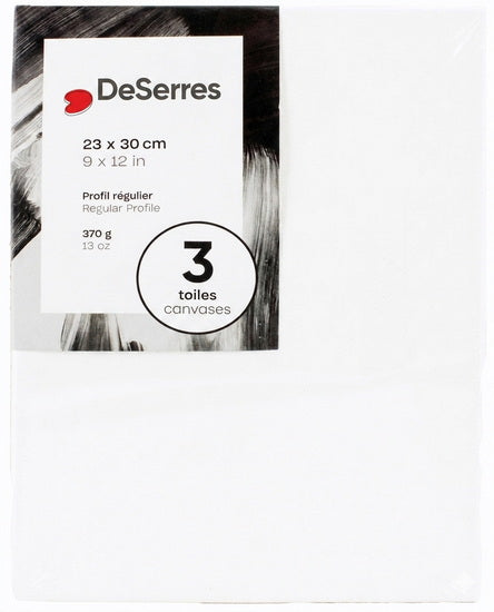 3-Pk regular canvases 9x12 in 370g/13oz