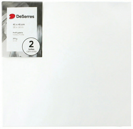 2-Pk gallery canvases 16x16 in 370g/13oz