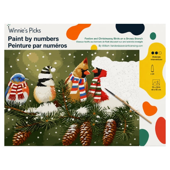 Paint by Numbers -Birds on branch