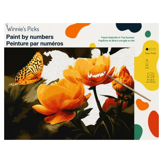 Paint by Numbers - Butterfly and Flowers