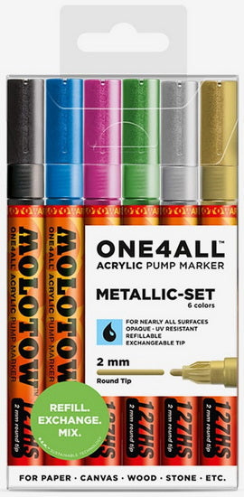 One4all markers 127hs metallic set - 6 pcs
