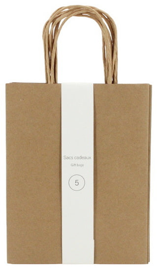 Ens. 5 sacs petits kraft brun