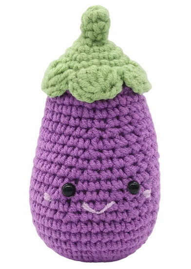 Eggplant DIY Crochet Key Ring Kit