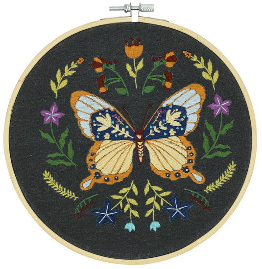 Midnight Butterfly Embroidery Kit
