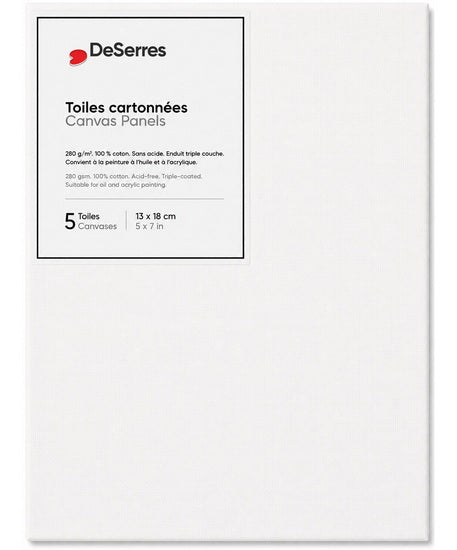 White canvas board 280g set of 5