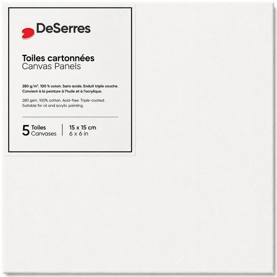 White canvas board 280g set of 5