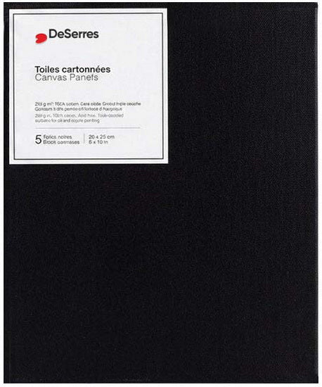 Black Canvas Board 8x10in - 5pcs