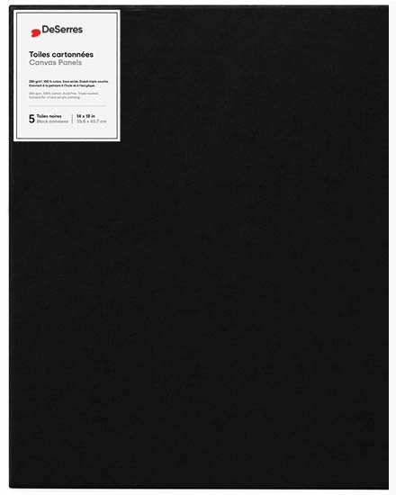 Black Canvas Board 14x18in- 5pcs