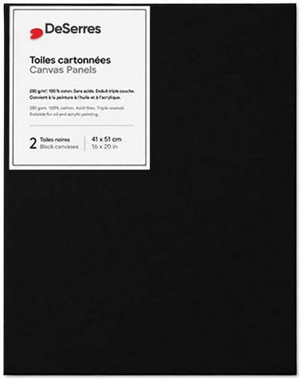 Black Canvas Board 16x20in- 2pcs