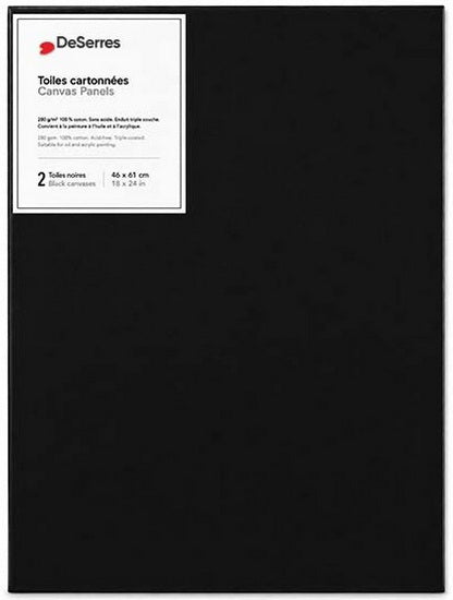 Black Canvas Board 18x24in - 2pcs
