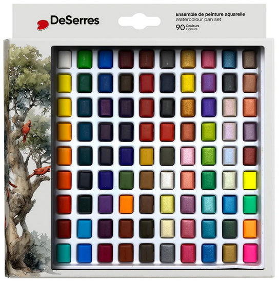 Ens. aquarelle 90 demi-godets