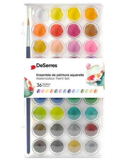 Ens. aquarelle 36 couleurs