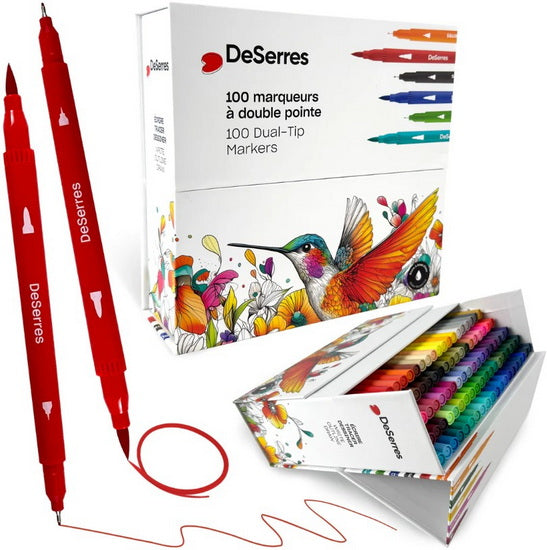 Double-Tip Markers-Assorted Colours 100pcs