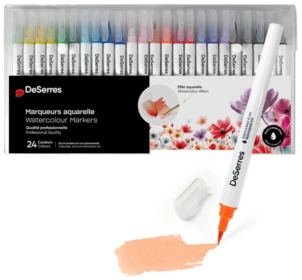 Ens. 24 marqueurs aquarelle