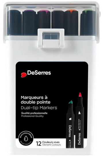 Set of 12 Alcohol Dual-Tip Markers