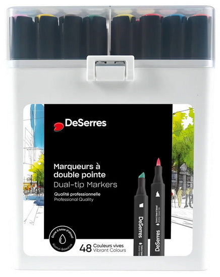 Set of 48 Alcohol Dual-Tip Markers