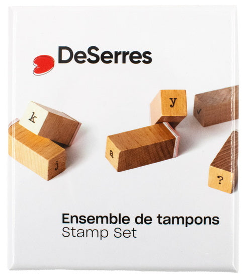 Wood Stamp Set Typewriter lowercase 42pcs