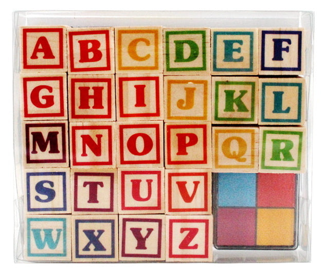 Wood Stamp Set - Alphabet 26pcs