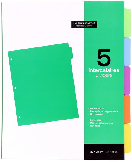 Divider 5 Colored Tabs