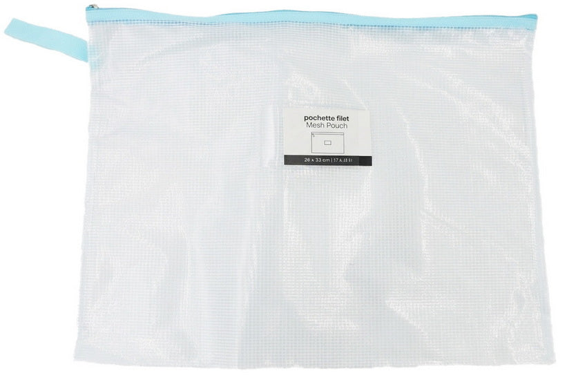 Mesh Zipper Pouch Blue -11x17"