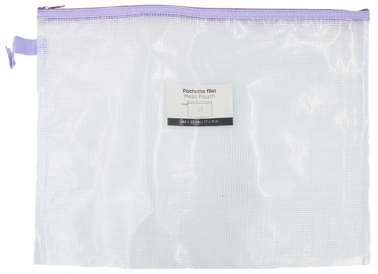 Mesh Zipper Pouch Purple -11x17"